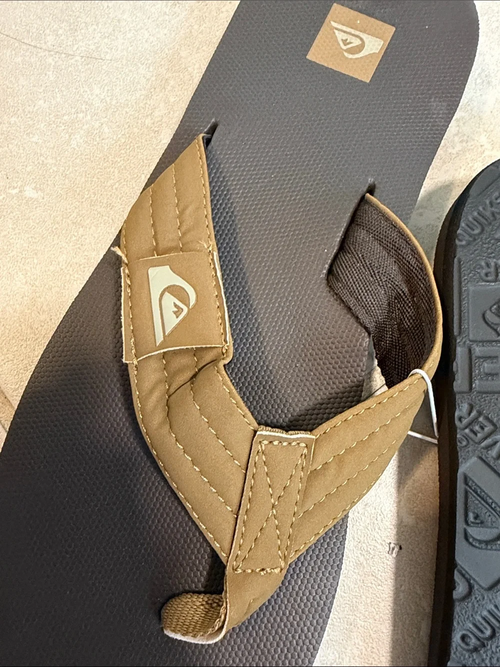 Quiksilver Men's Brown Tan Strap Flip Flops